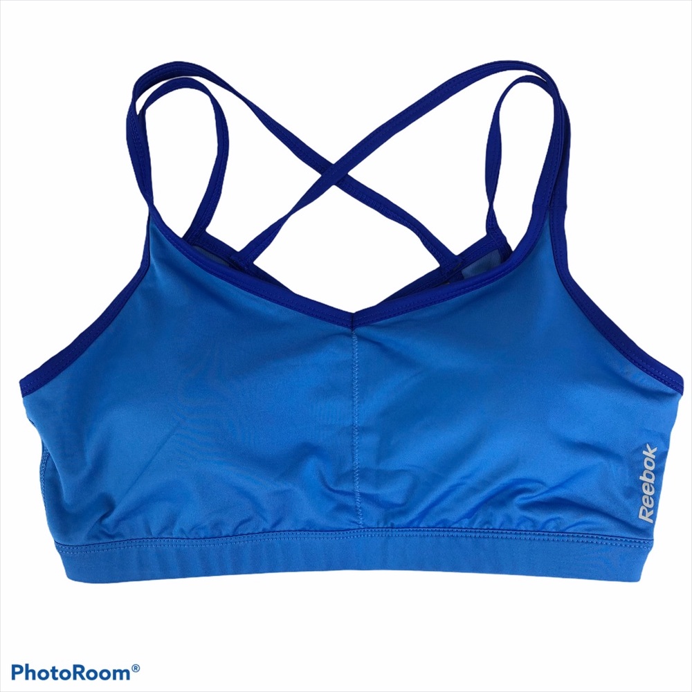 Reebok Sports Bra Blue Padded Comfortable Medium